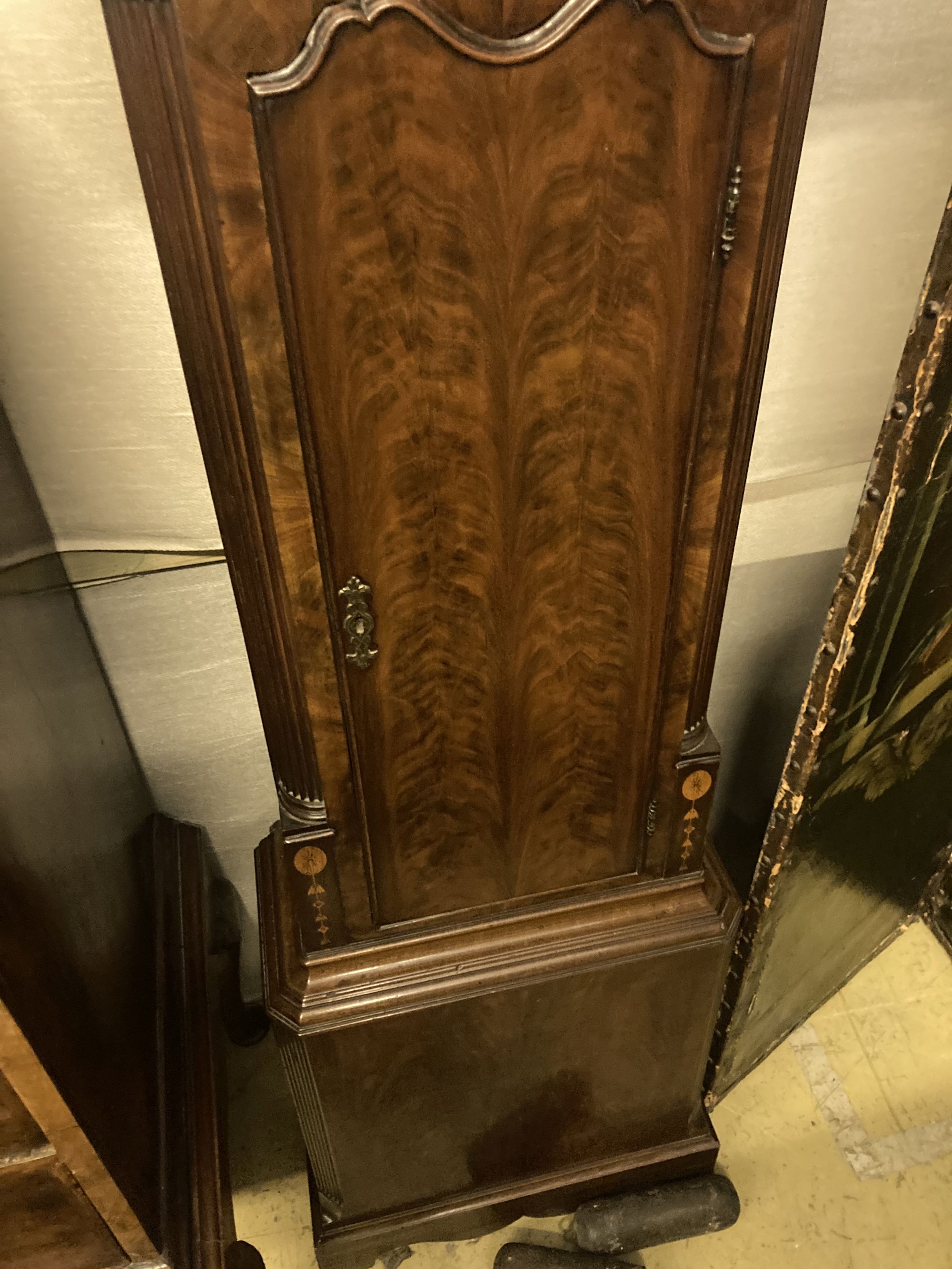 Shakeshaft of Preston. A George III mahogany eight day longcase clock (dial altered), height 230cm